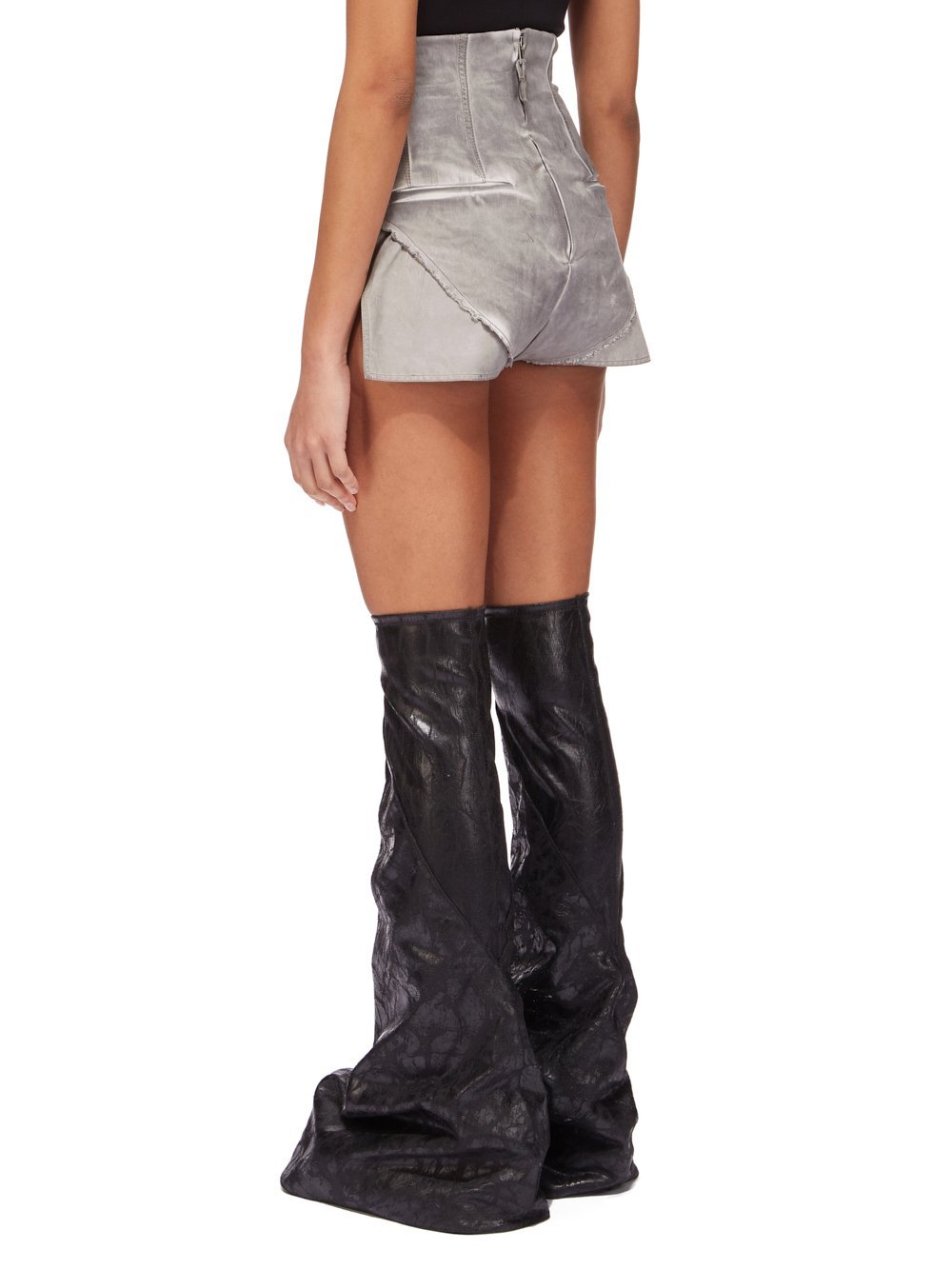 Rick Owens Drkshdw Pierced Denim Shorts In Nude