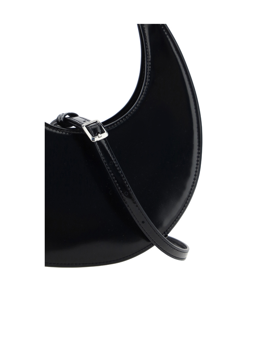 Staud Round Cut Moon Mini Tote Bag In Black