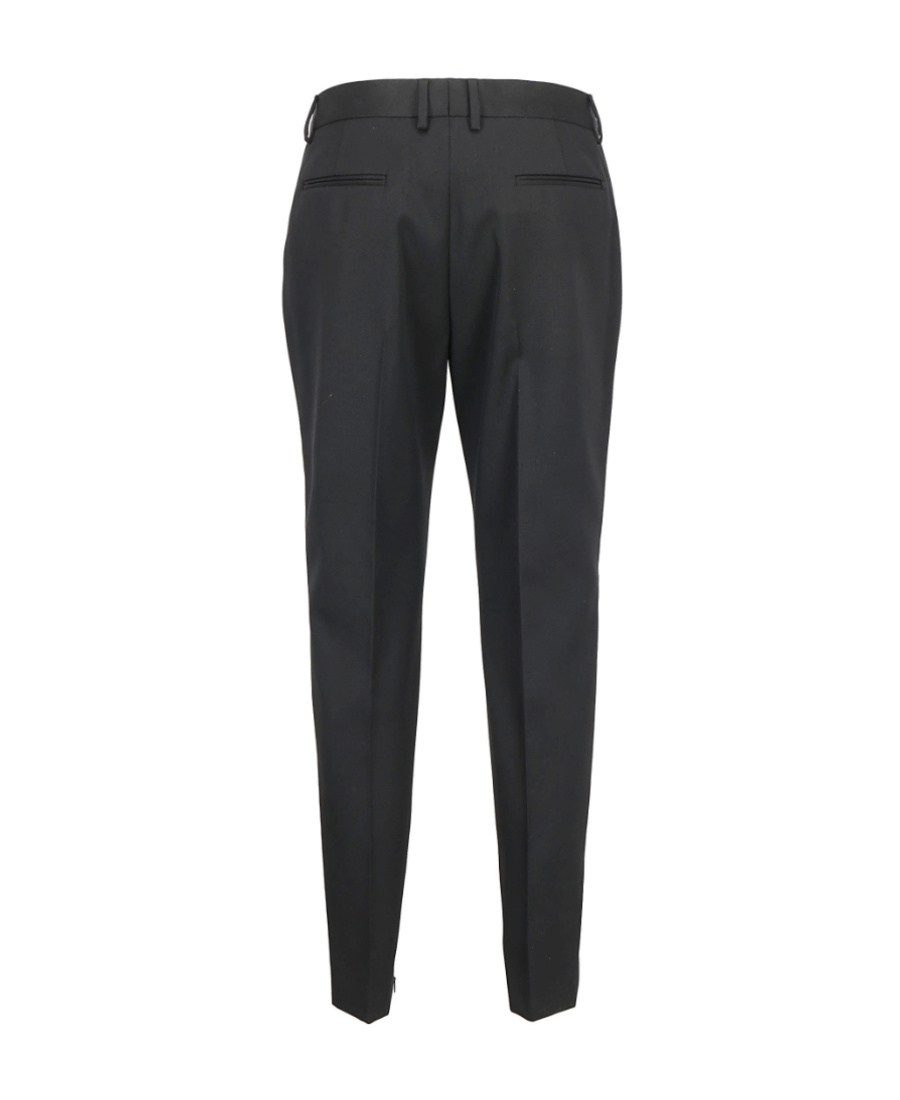 Saint Laurent Tonal Side Stripe Tuxedo Trousers In Black