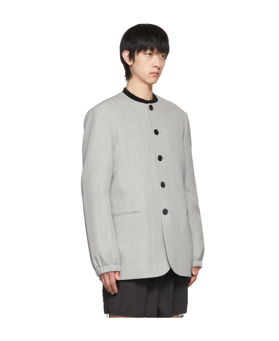We11 Done Grey Wool Blazer In Gray