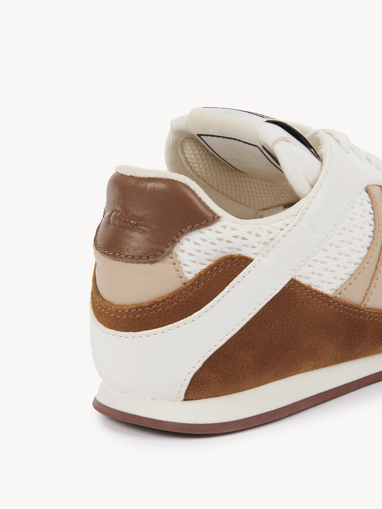 Chloé Chloe Kick Brown Sneakers In White