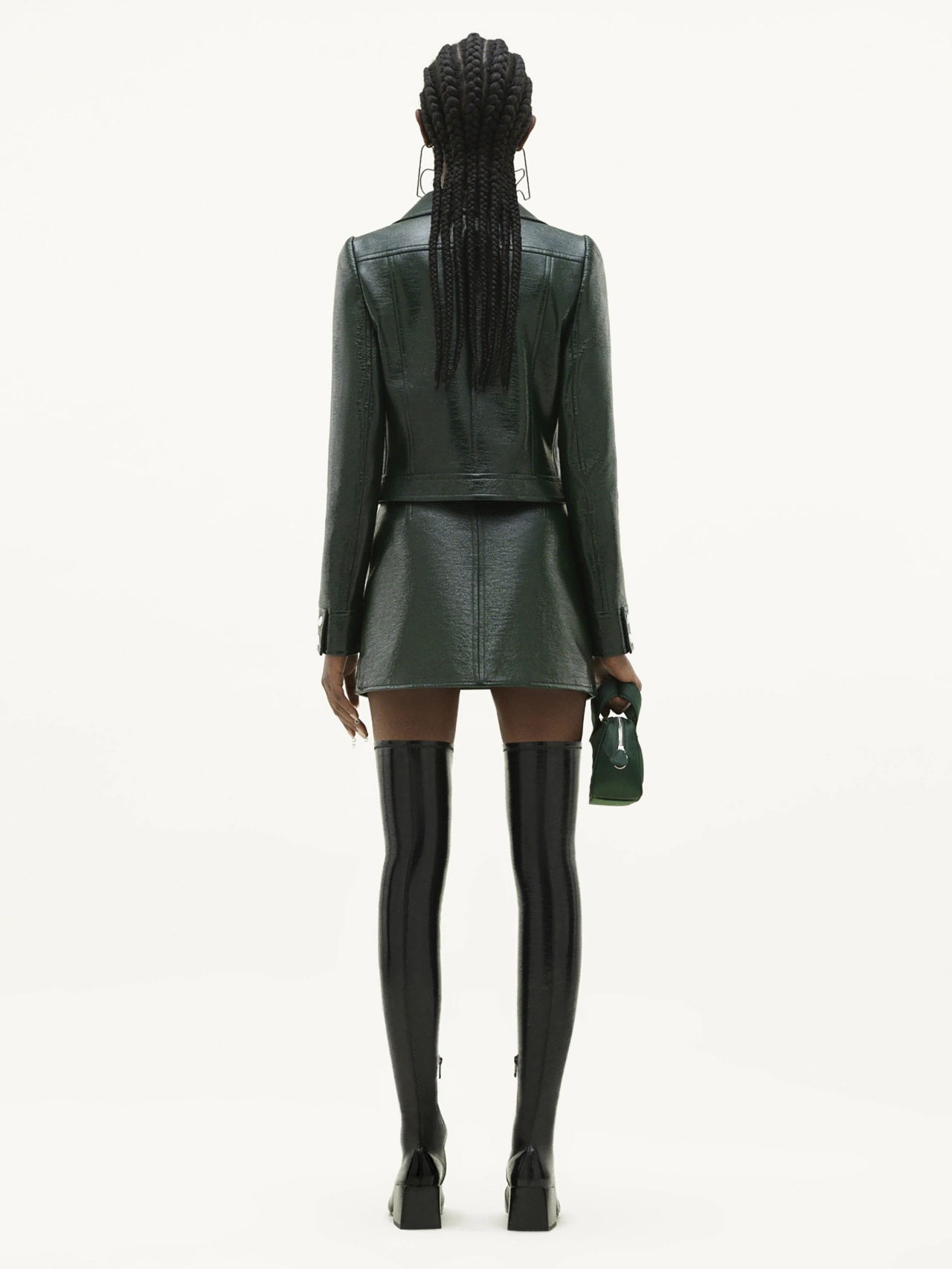 COURRÈGES REEDITION CROPPED FAUX-LEATHER JACKET