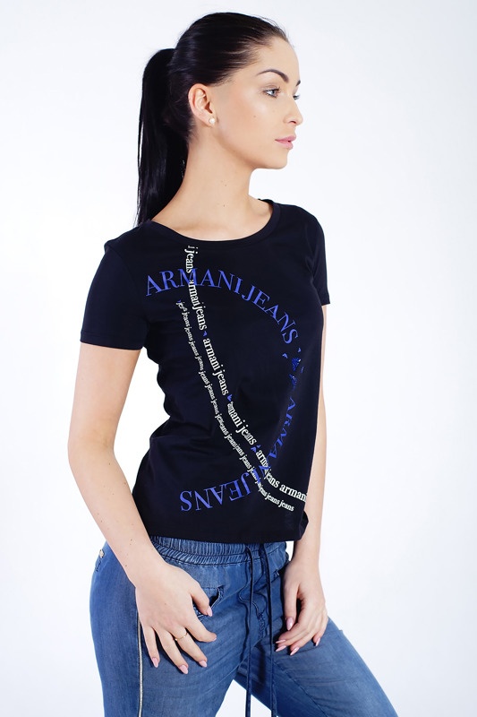Shop Armani Jeans Logo Details T-shirt In Black