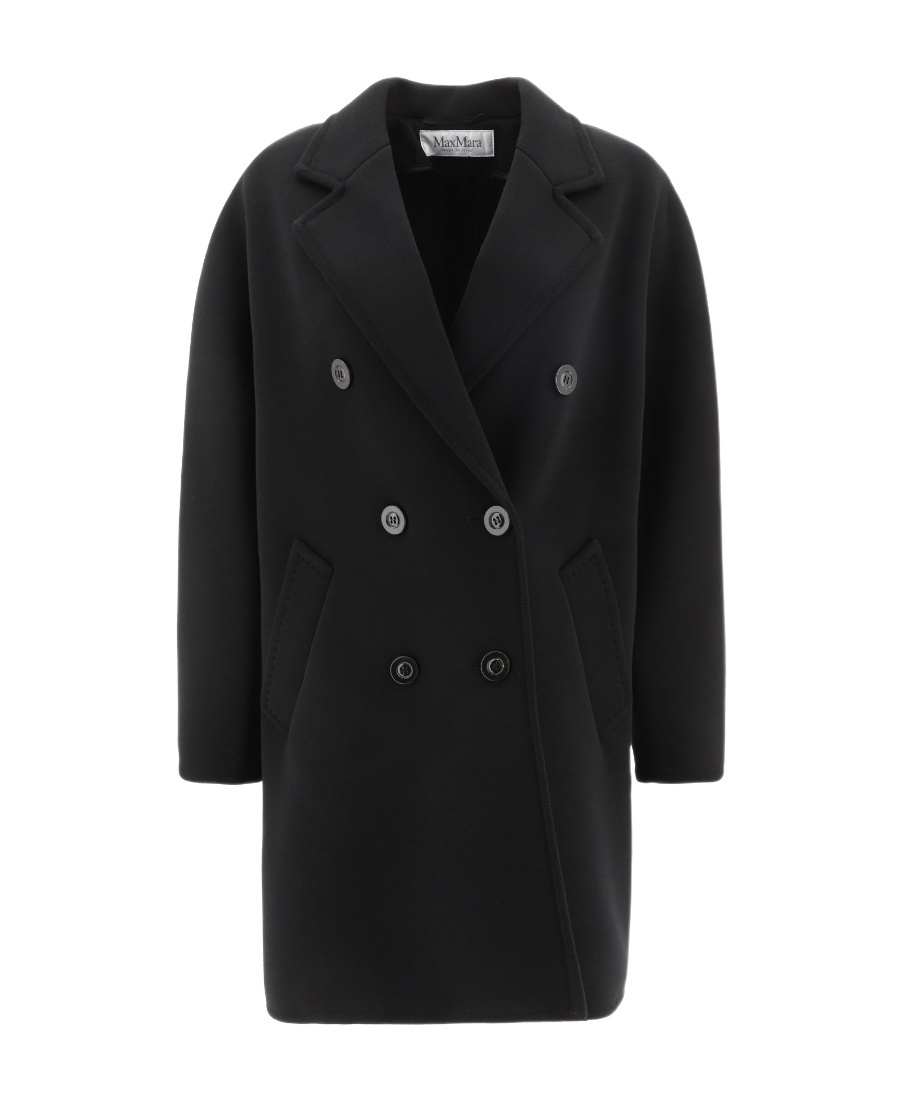 Max Mara Double-breasted Button-up Coat In Black