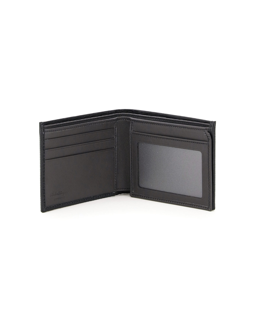 Shop Ferragamo Gancini Bifold Wallet In Black