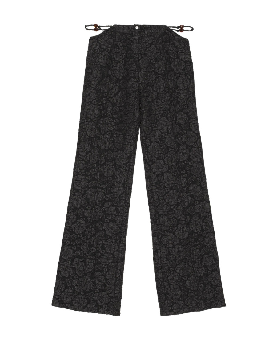 GANNI GANNI JACQUARD FLARED PANTS