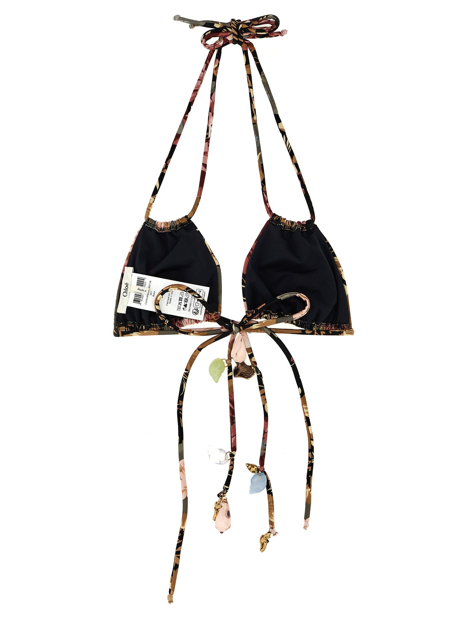 Chloé Rose-print Bikini Top In Multi