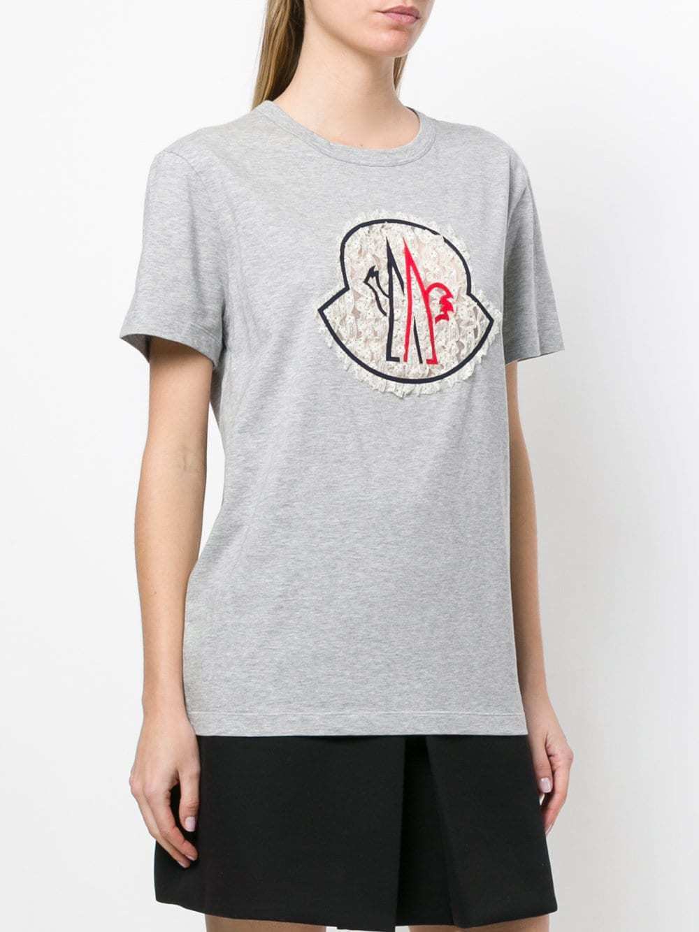 Moncler Crew Neck Short-sleeve T-shirt In Gray
