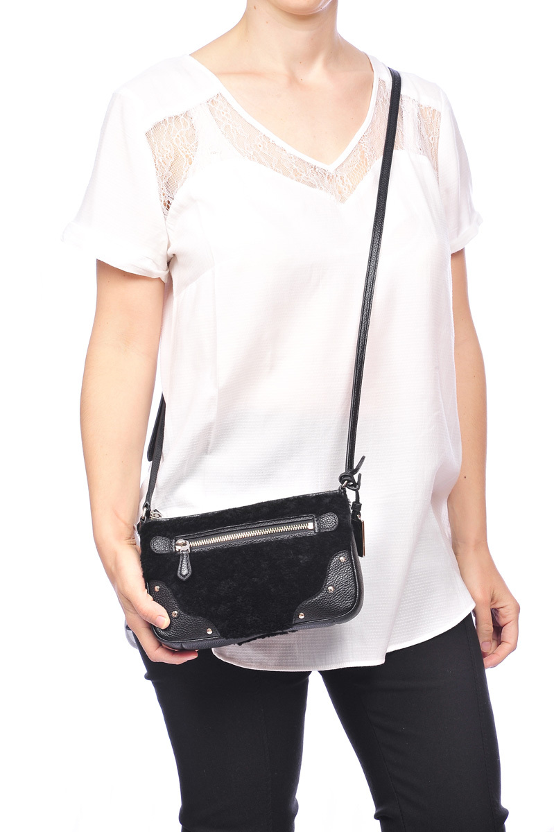 Coach Logo Strap Satchel In Black