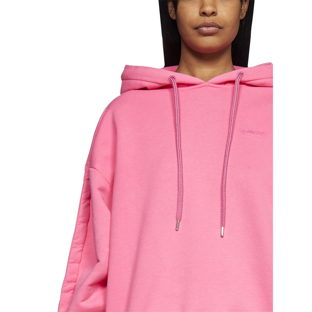 Ambush Logo Cotton Hoodie In Pink