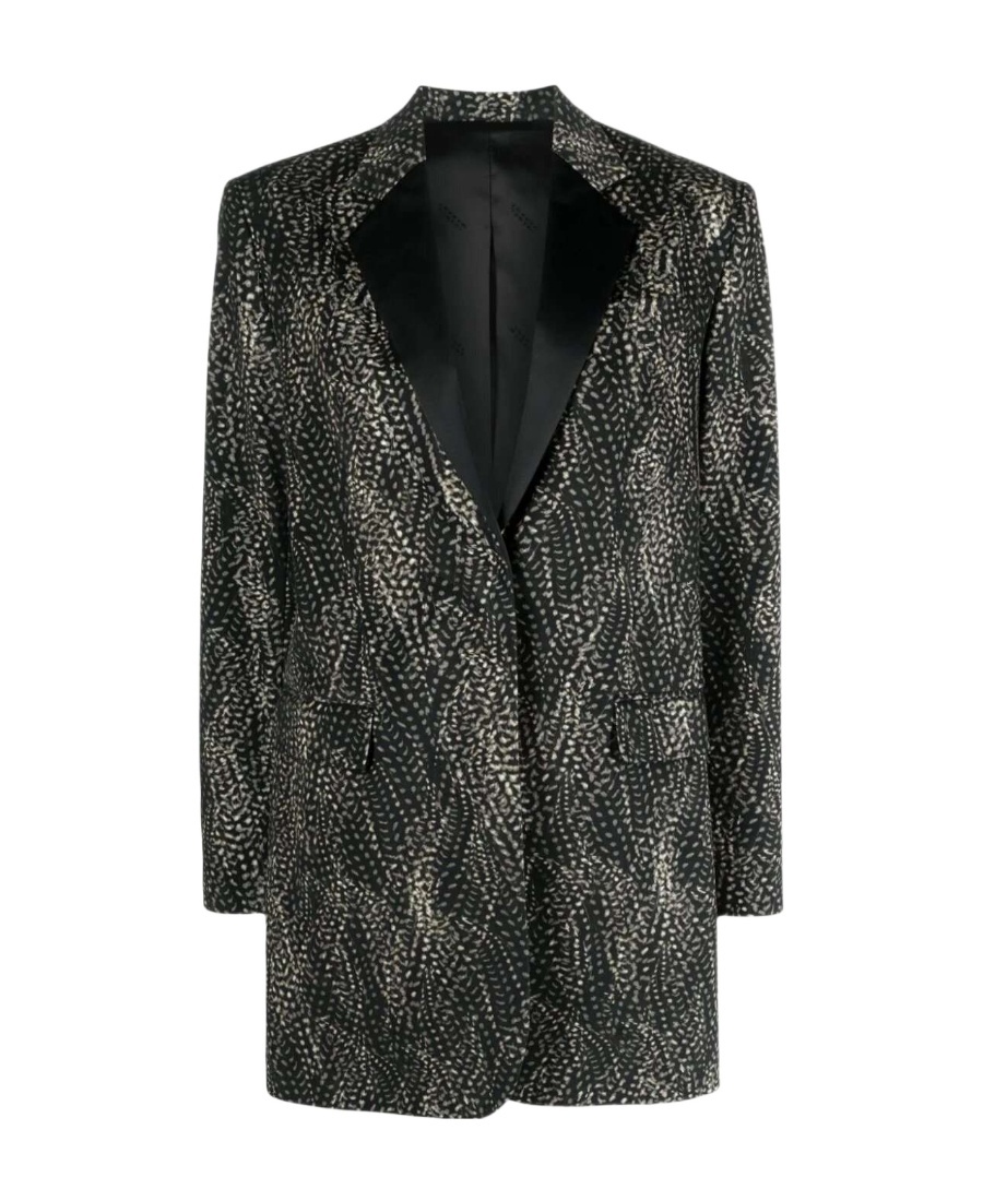 Isabel Marant Single-breasted Abstract-print Blazer In Black