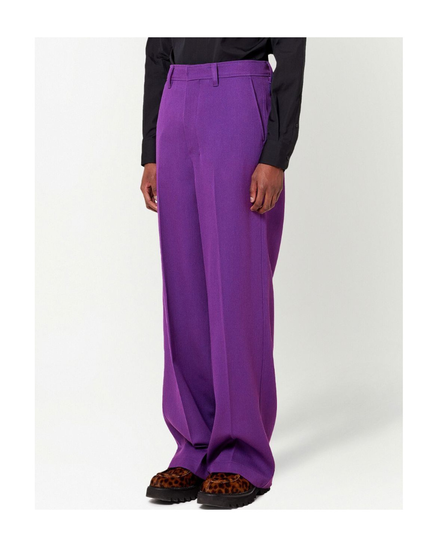 Ami Alexandre Mattiussi Wide-leg Tailored Trousers In Purple