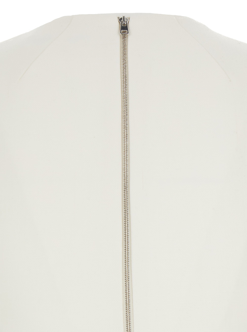 Shop Victoria Beckham Round-neck Twill Midi Dress In White