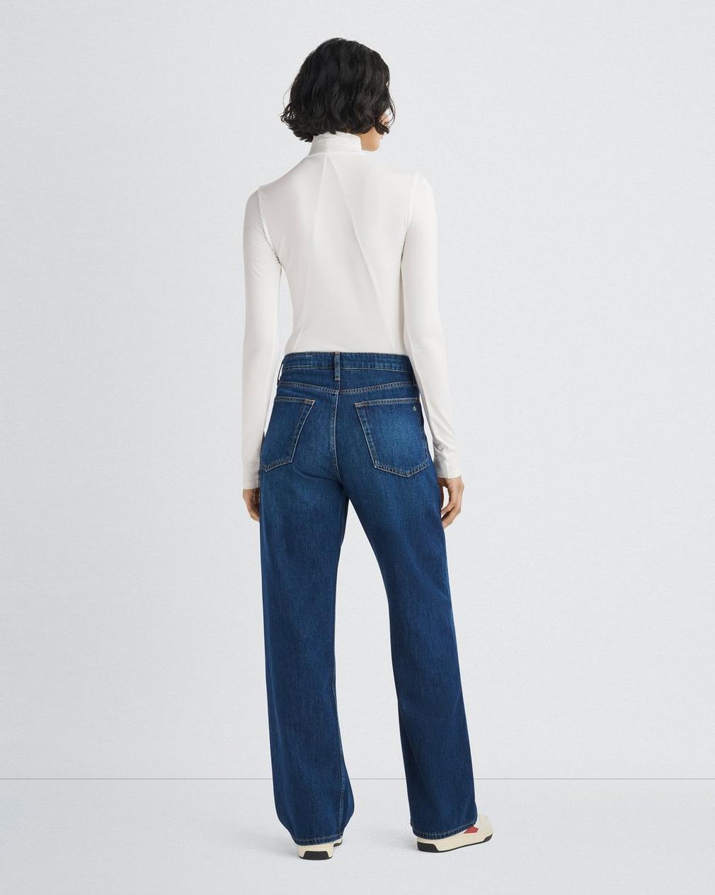 Rag & Bone Mid-rise Wide-leg Jeans In Blue