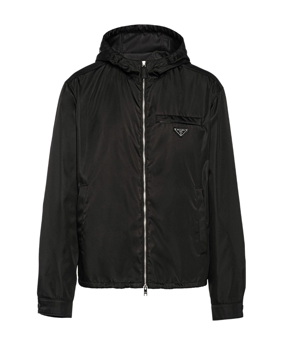 Prada Technical Cotton Blouson Jacket In Black