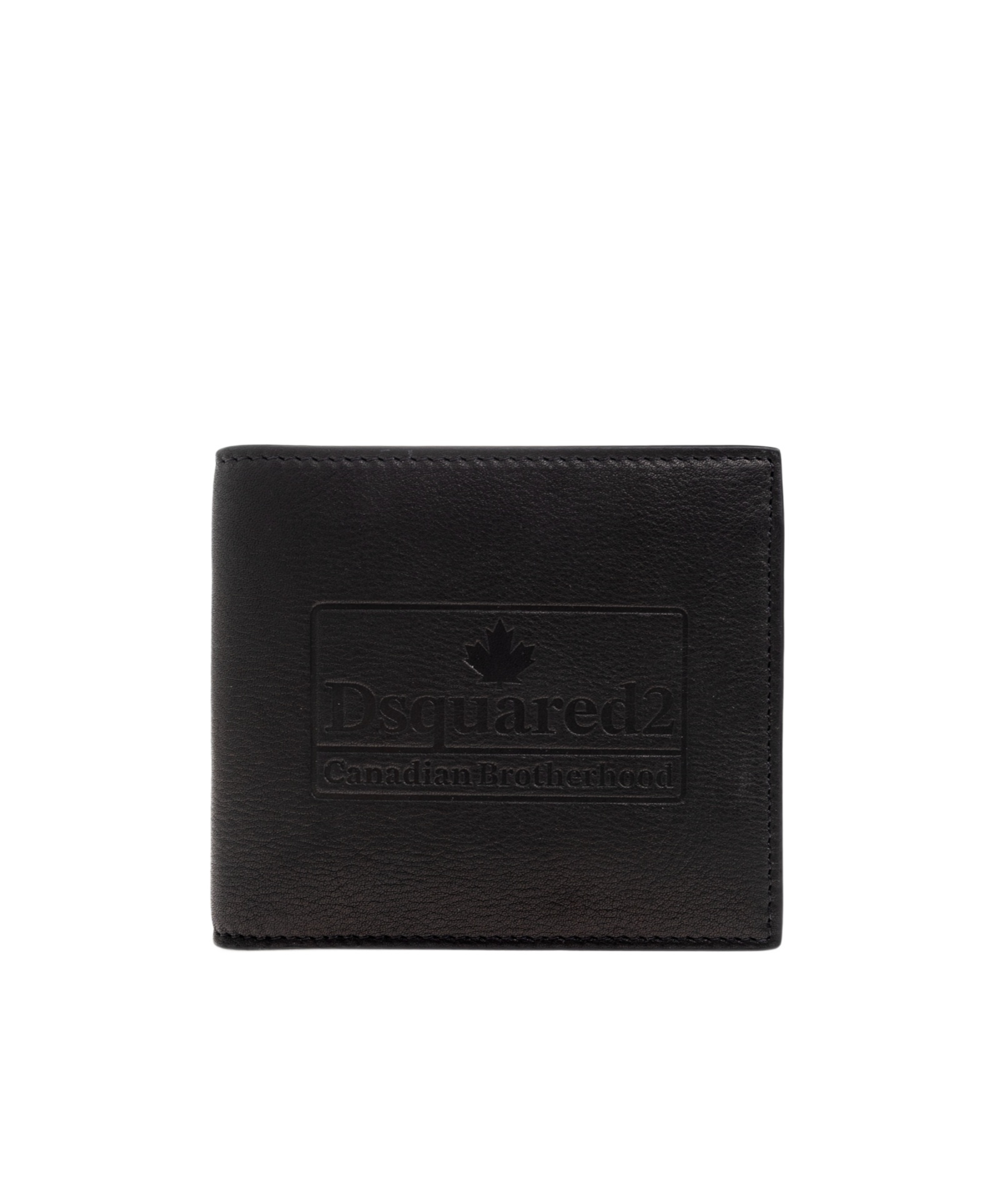 Dsquared2 Embossed Logo Leather Wallet In Black
