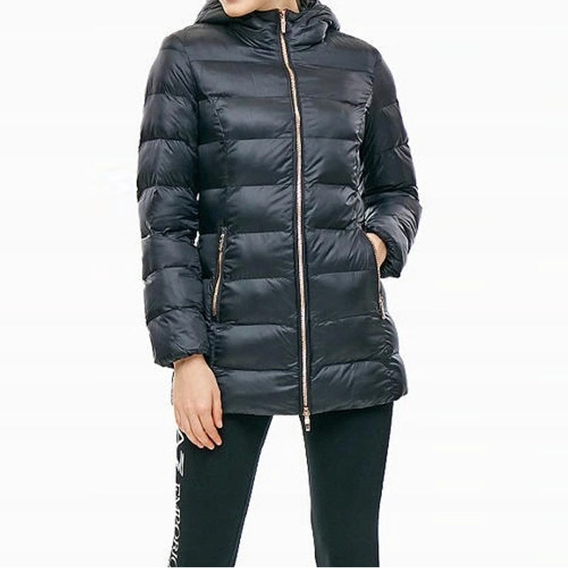 EA7 QUILTED HOODED DOWN JACKET