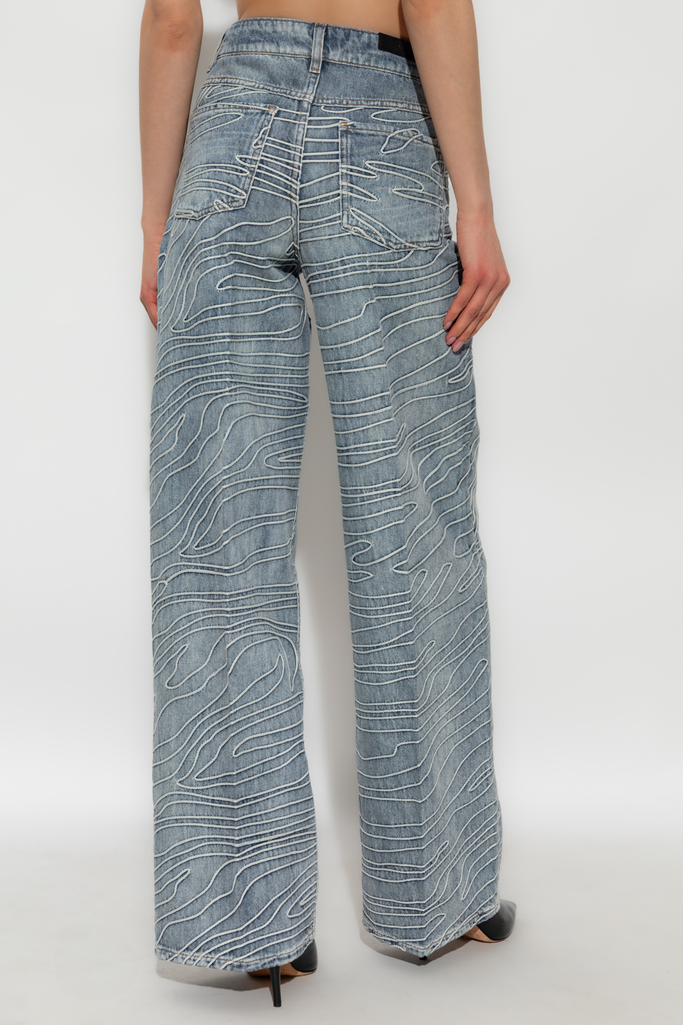 Iro Belt Loop Denim Trousers In Gray