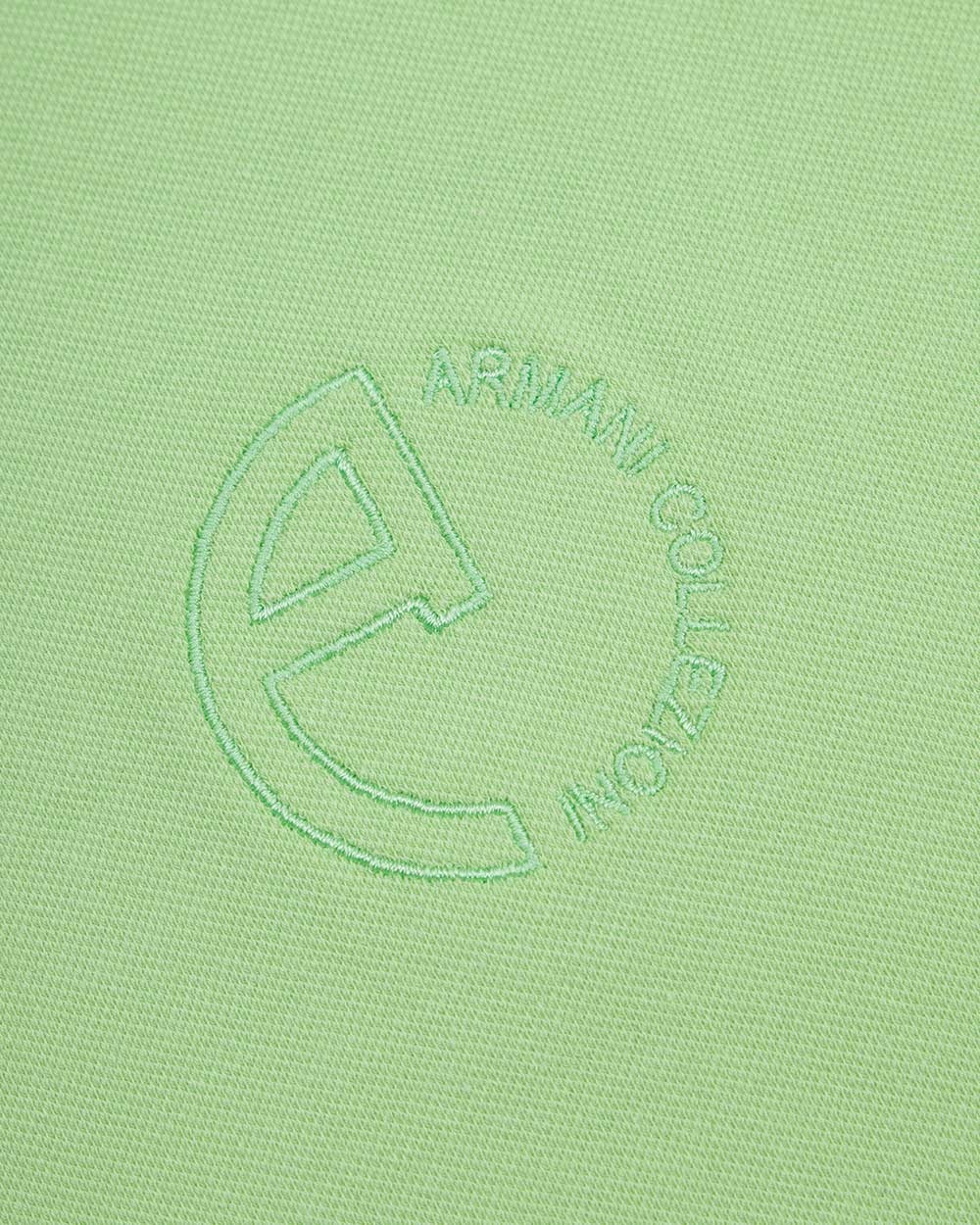 Armani Collezioni Logo Embroidered Polo Shirt In Green