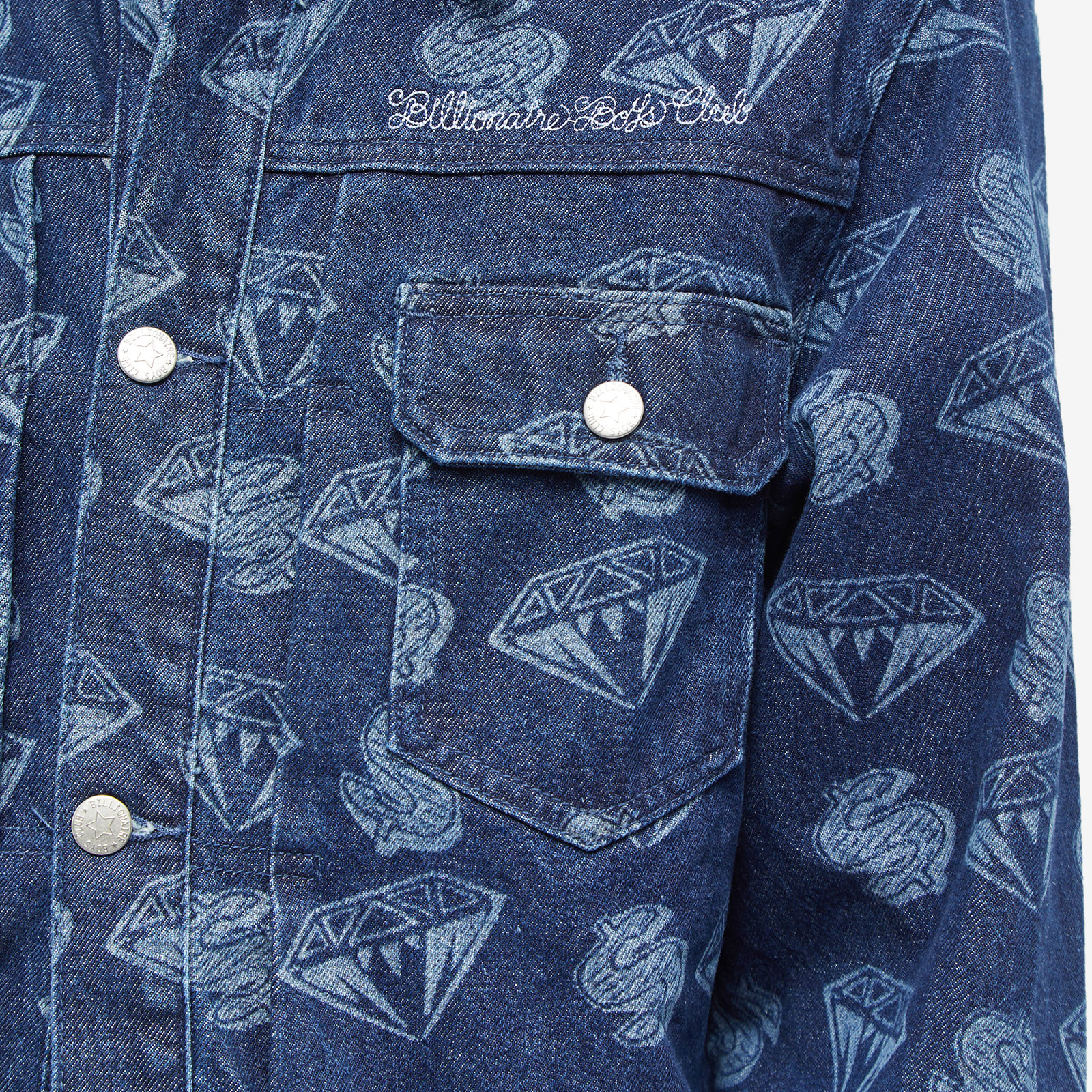 Billionaire Boys Club Logo Printed Denim Jacket In Blue