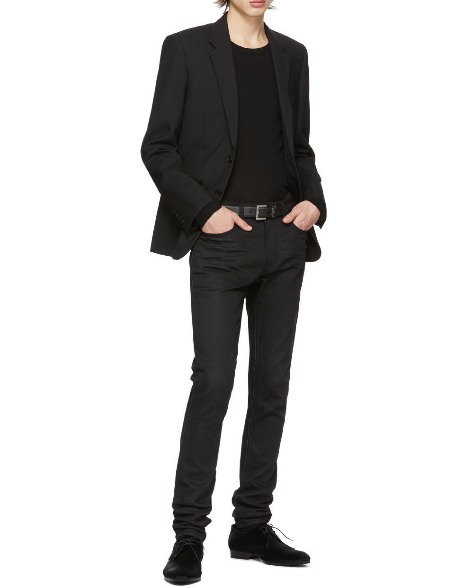 Saint Laurent Single-breasted Blazer In Black