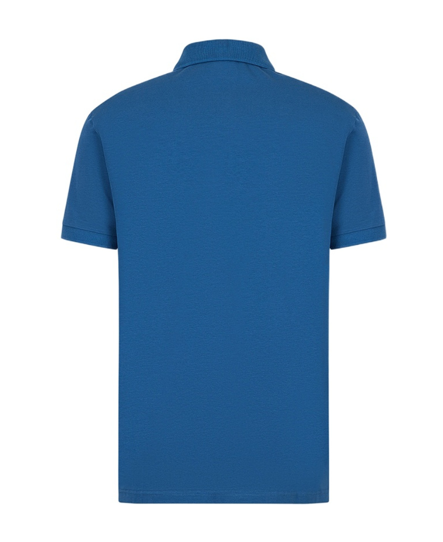 Ea7 Polo Shirt With Color Logo In Blue