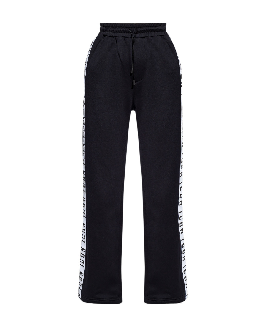 DSQUARED2 LOGO-TAPE WIDE-LEG TRACK PANTS 