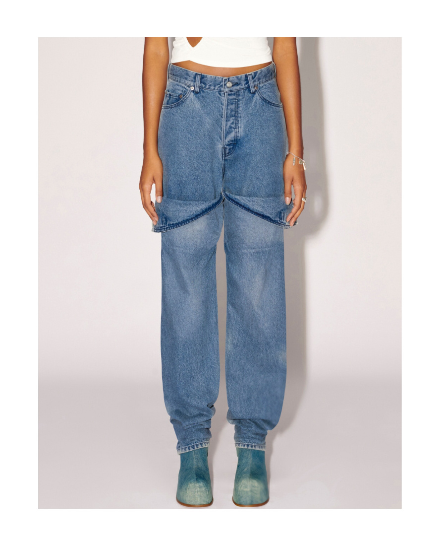 Ambush Detailed Straight-leg Jeans In Blue