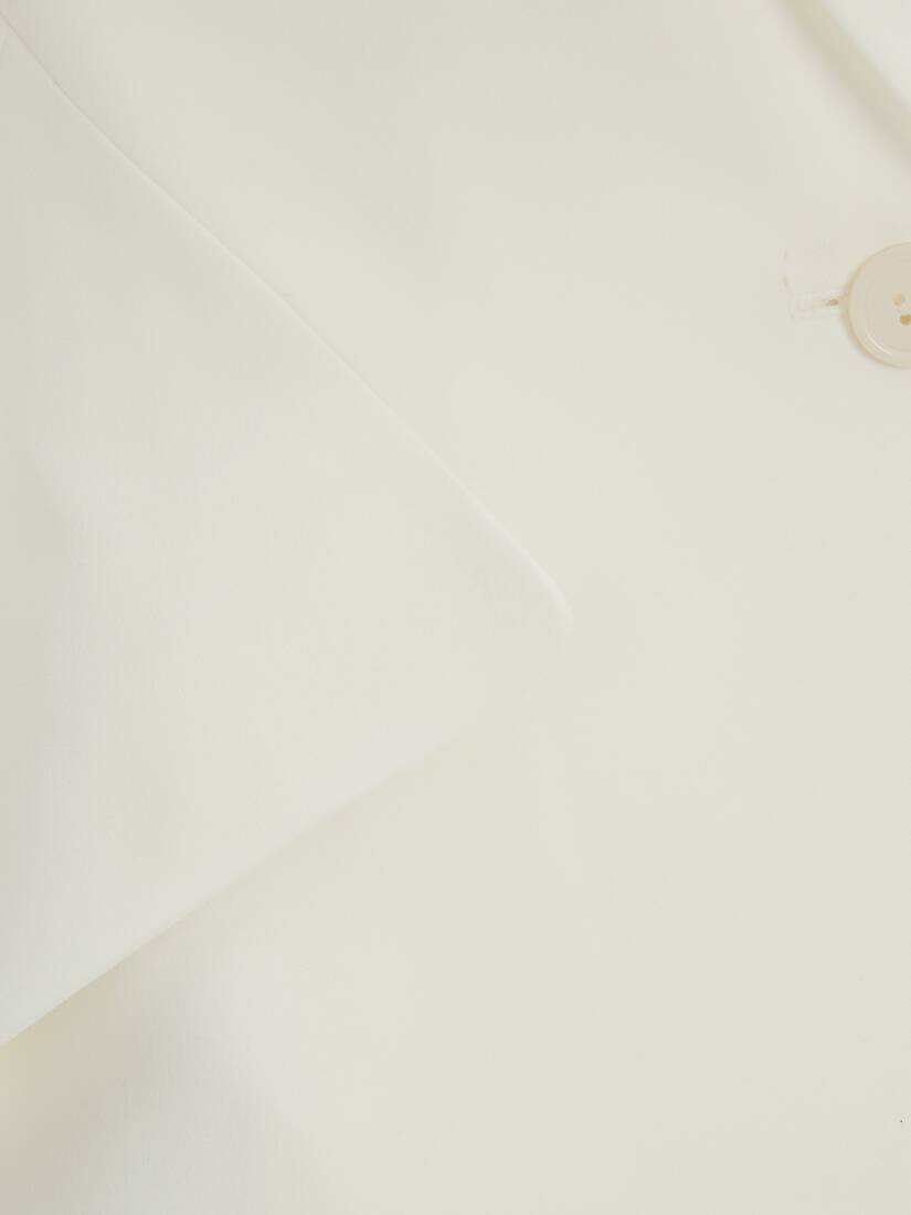 Alexander Mcqueen Woman Light Ivory Jacket In Thin Crepe With Pointed Shoulders In White