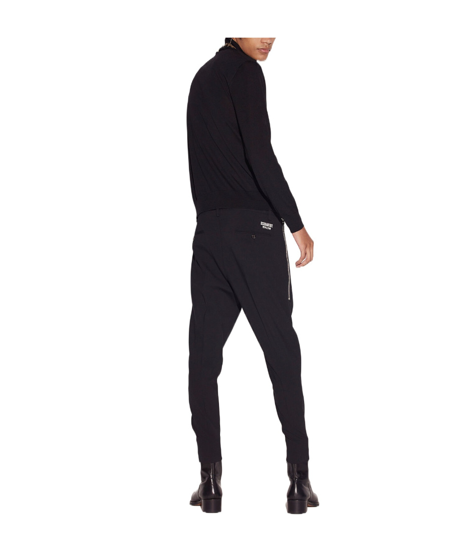 Dsquared2 Cropped Tapered-leg Trousers In Black