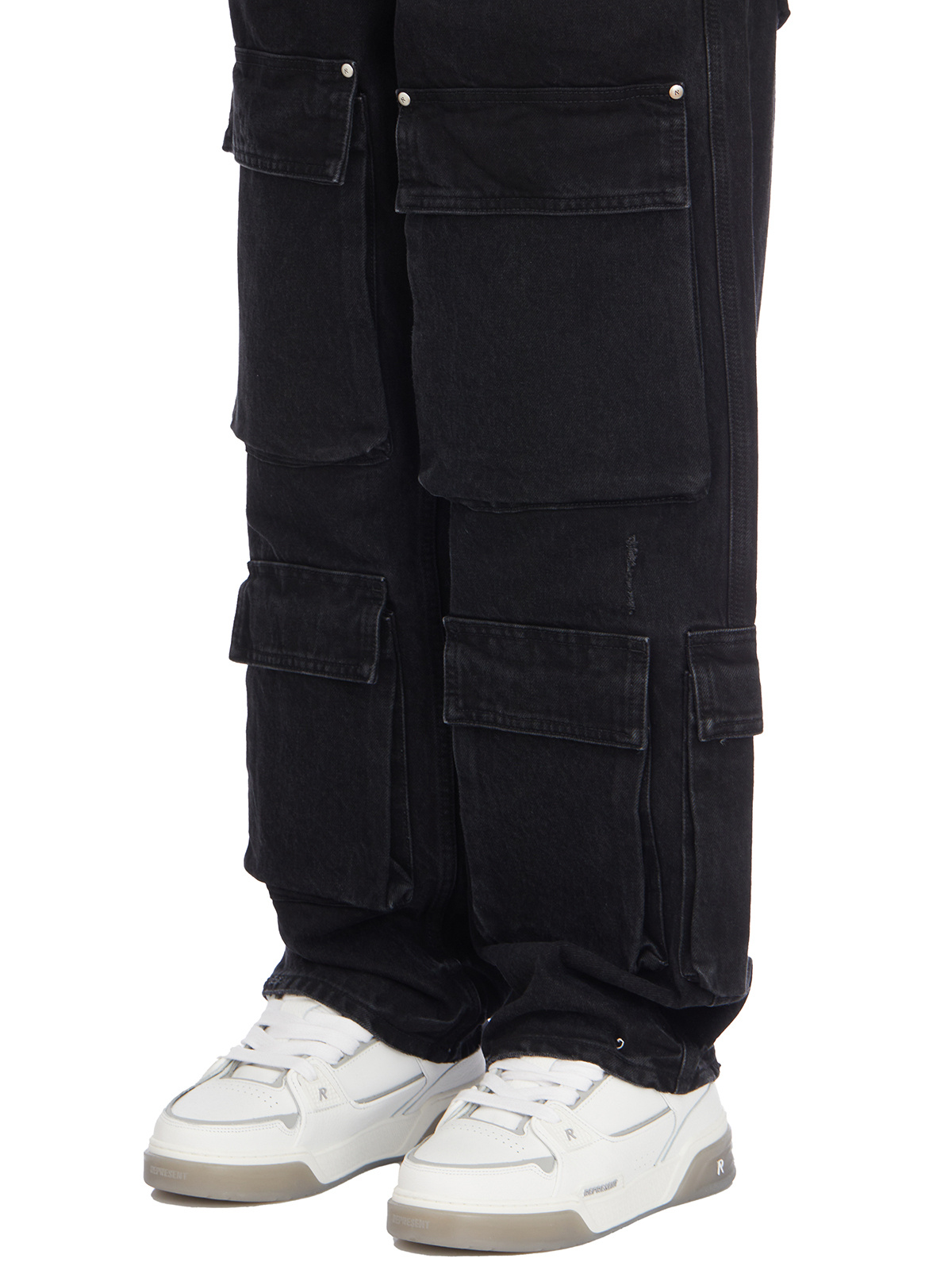 Represent R3ca Denim Cargo Jeans In Black
