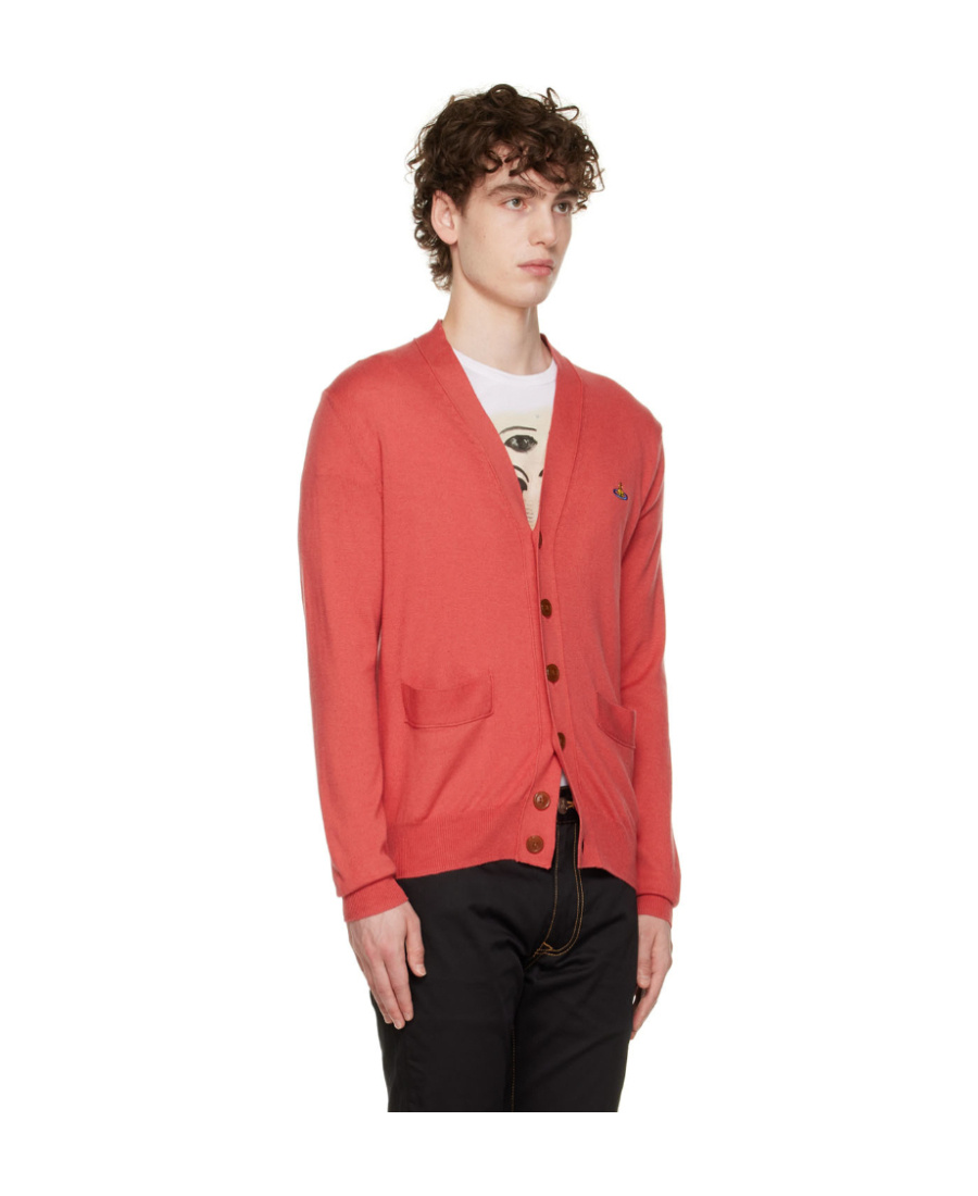 Vivienne Westwood Cardigan With Orb Embroidery In Red