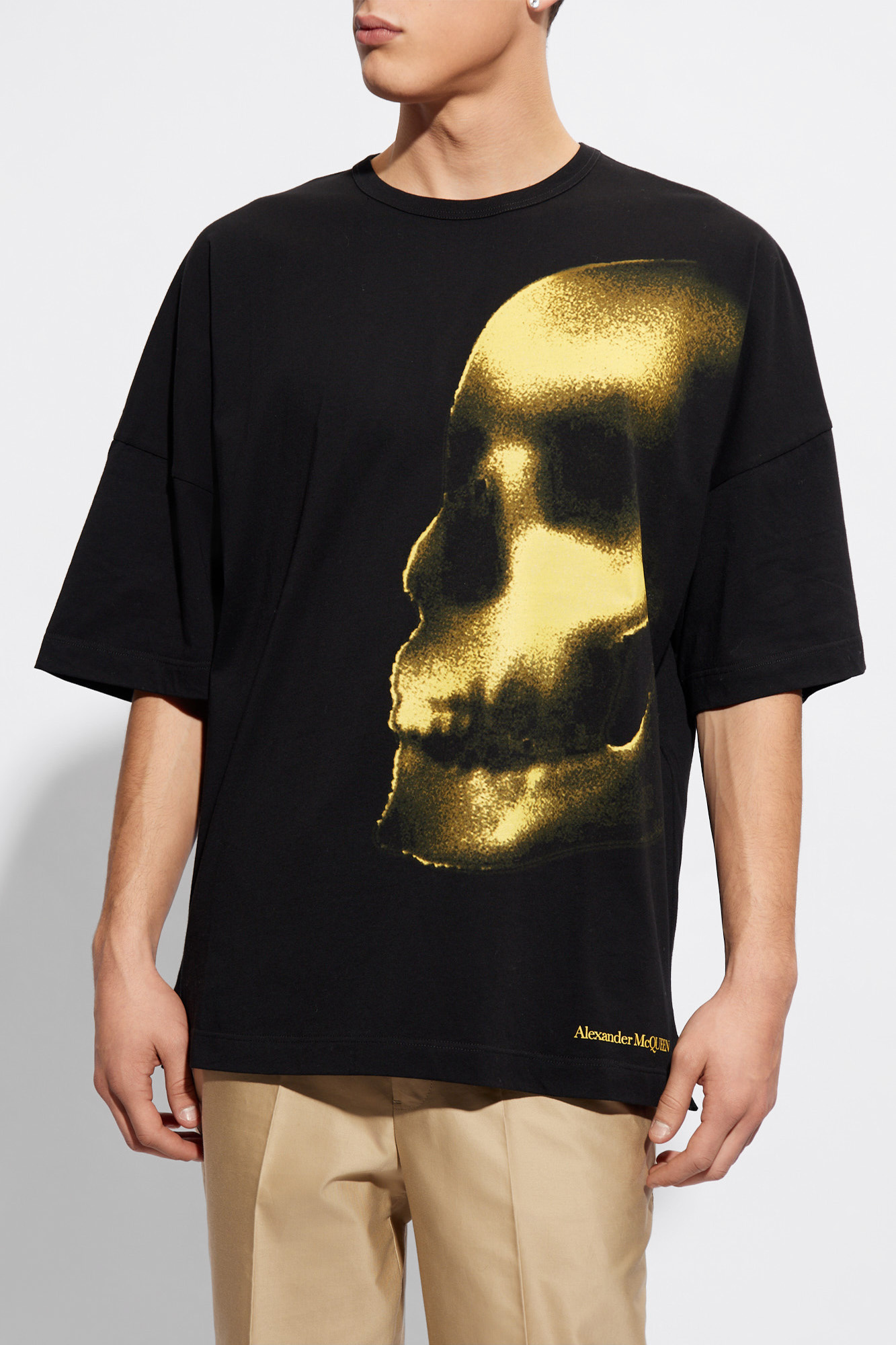 Alexander Mcqueen Skull-print Cotton T-shirt In Black