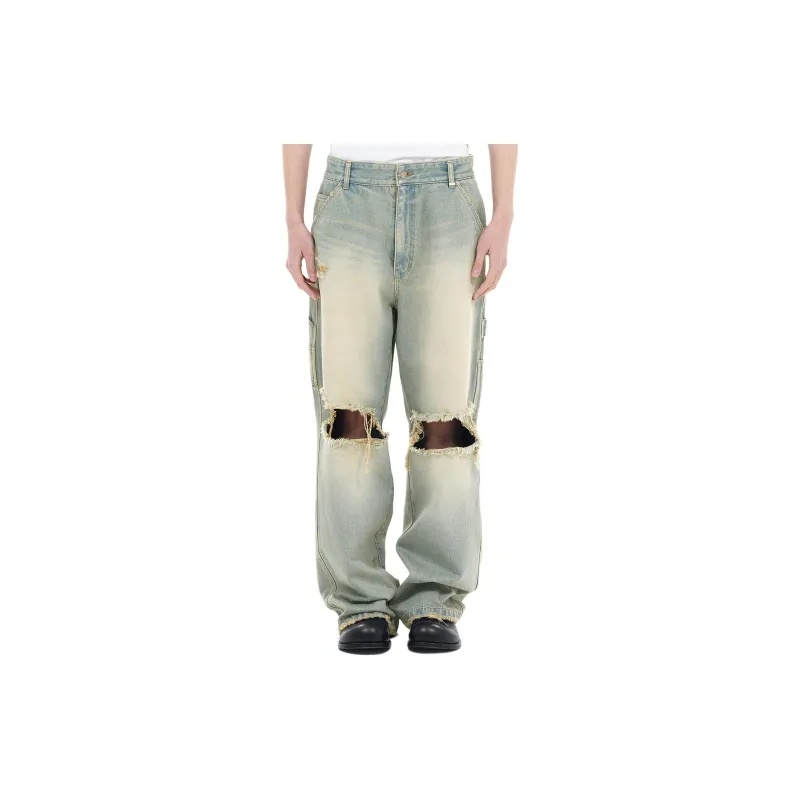 We11 Done Belt-loop Jeans In Gray