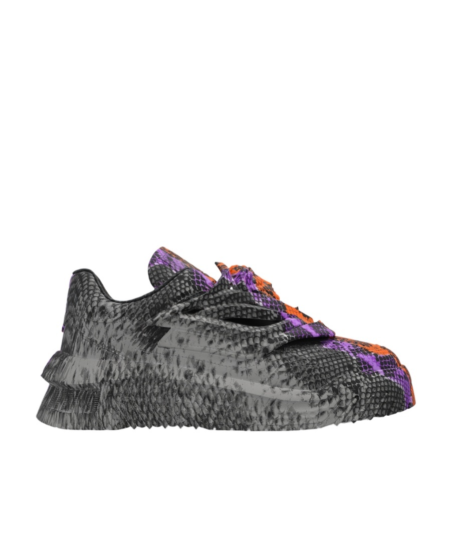 Versace Odissea Python Greca-print Sneakers In Black