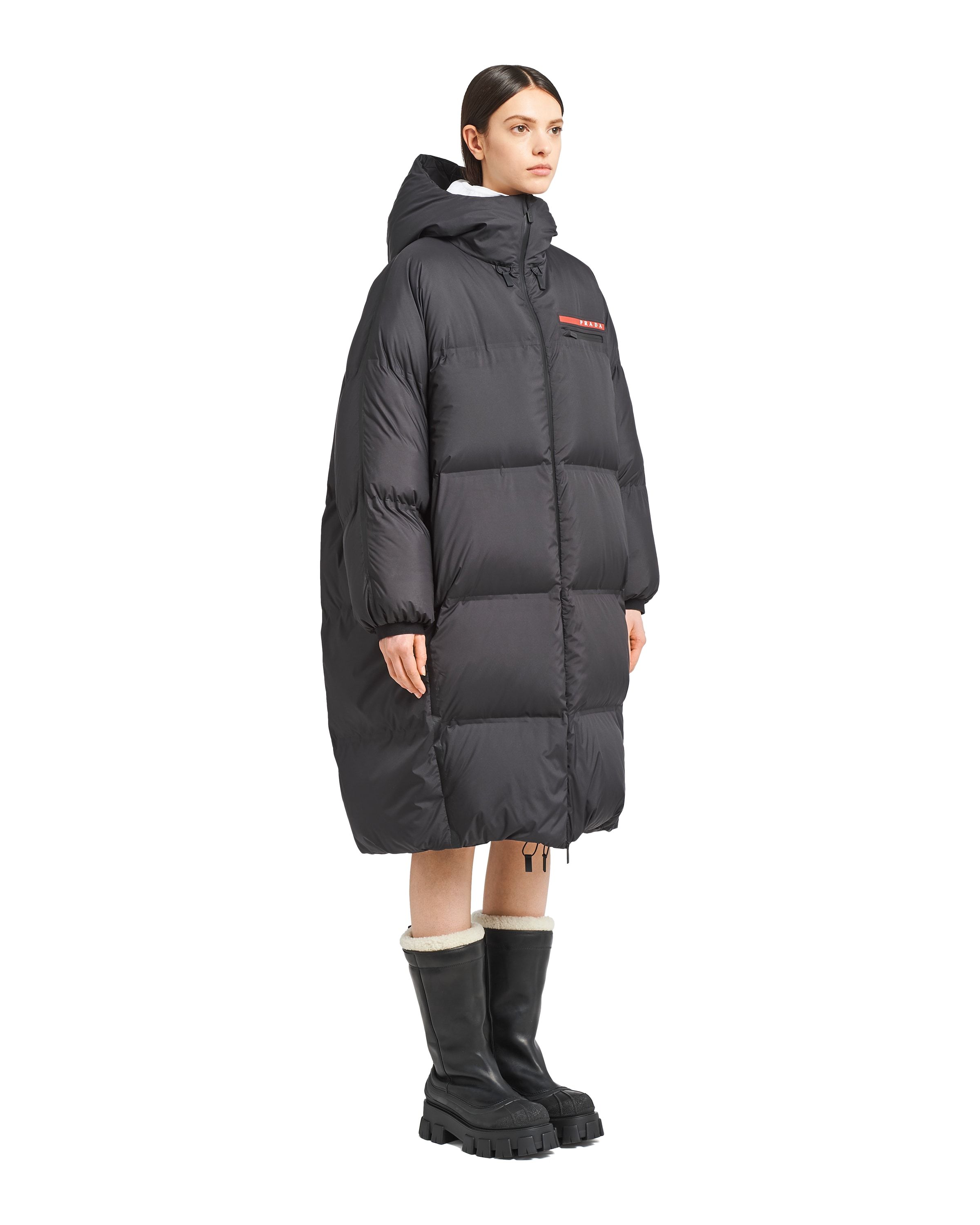 PRADA OVERSIZED TECHNICAL NYLON DOWN COAT