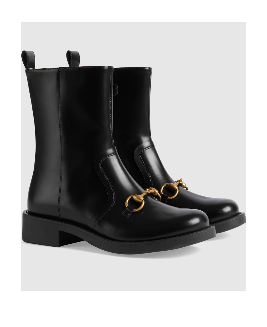 Gucci Horsebit-detail Ankle Boots In Black