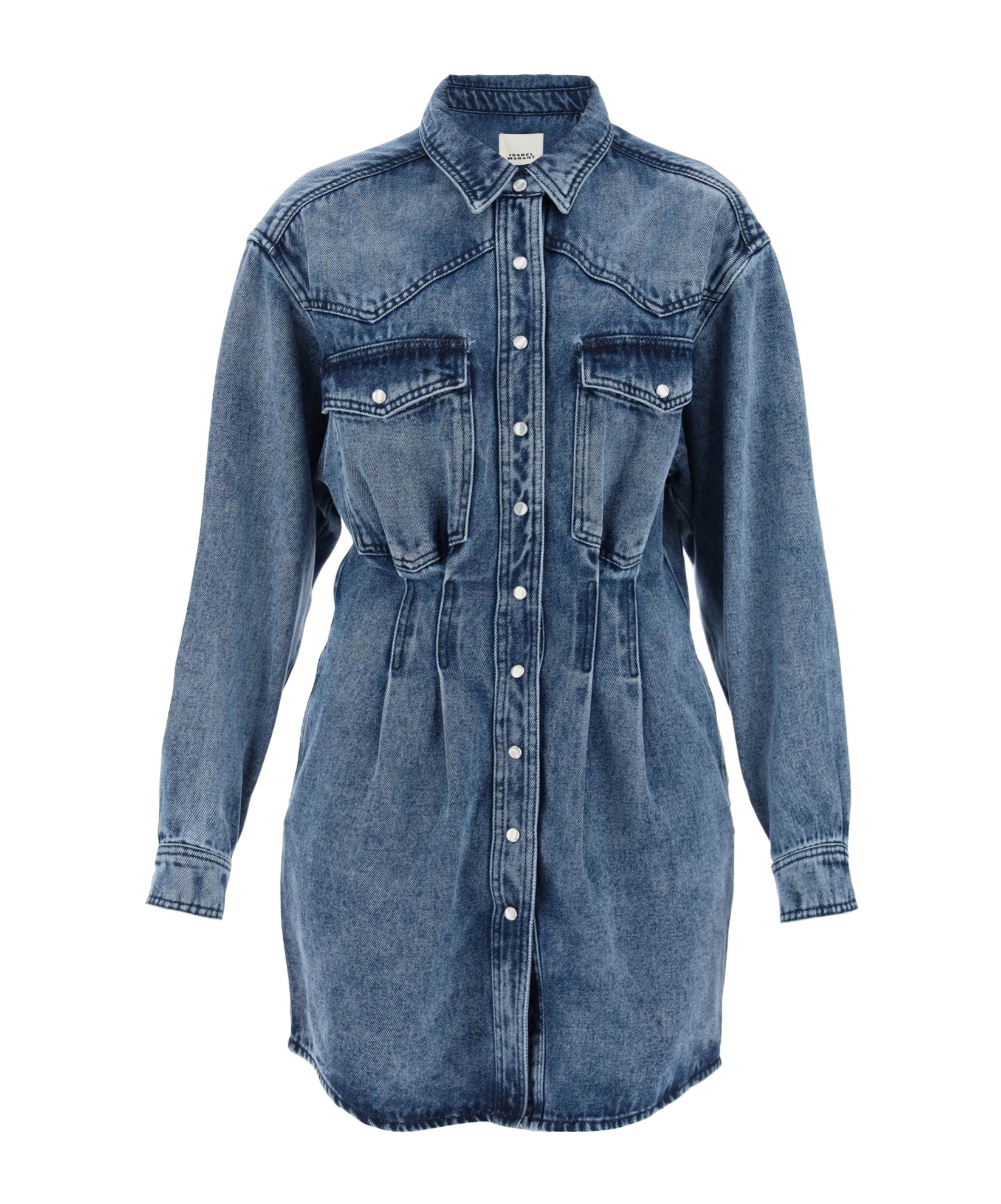 Isabel Marant Liliko Denim Shirt Minidress In Blue