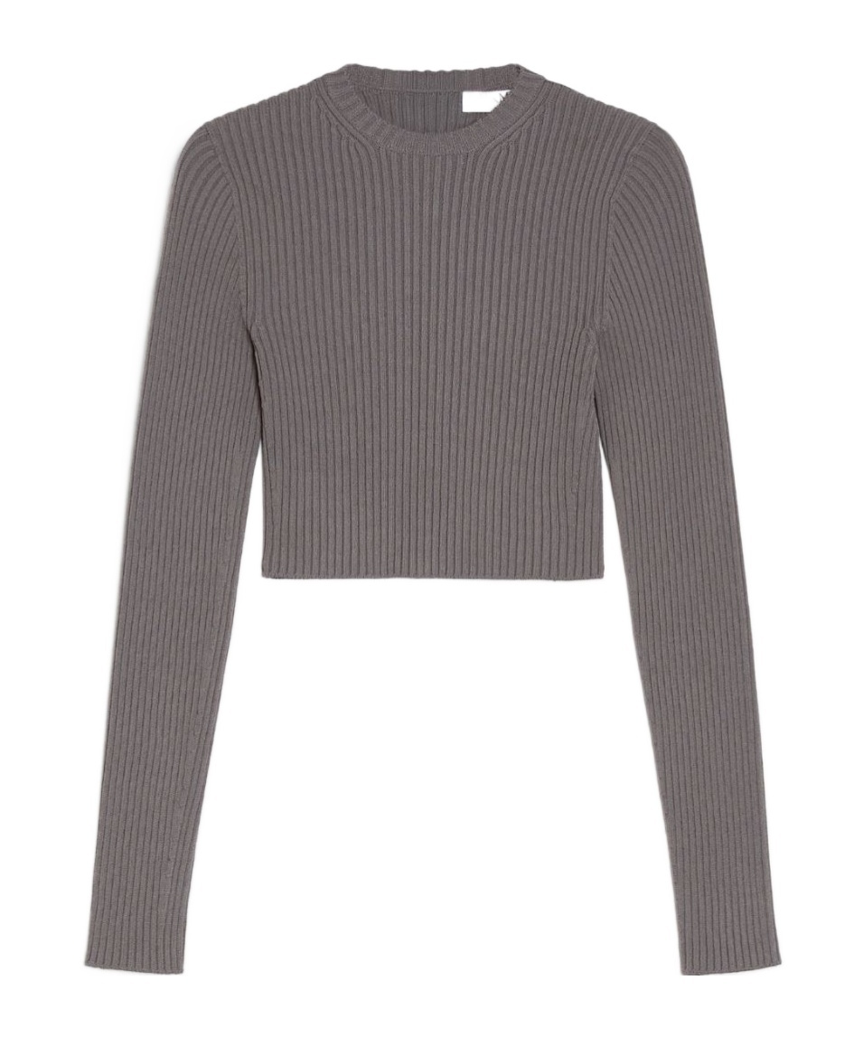 Max Mara Long-sleeved Sweater In Gray
