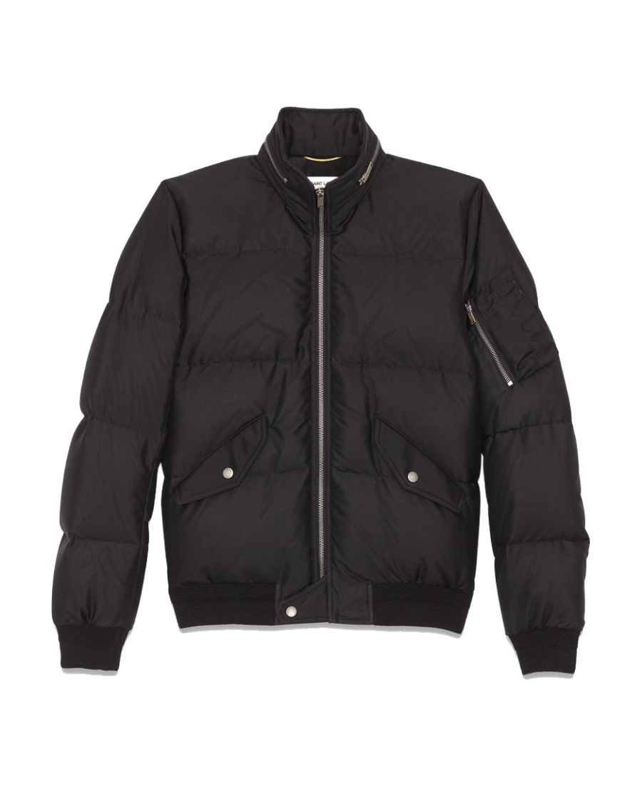 Saint Laurent Zipped Padded Jacket In Black