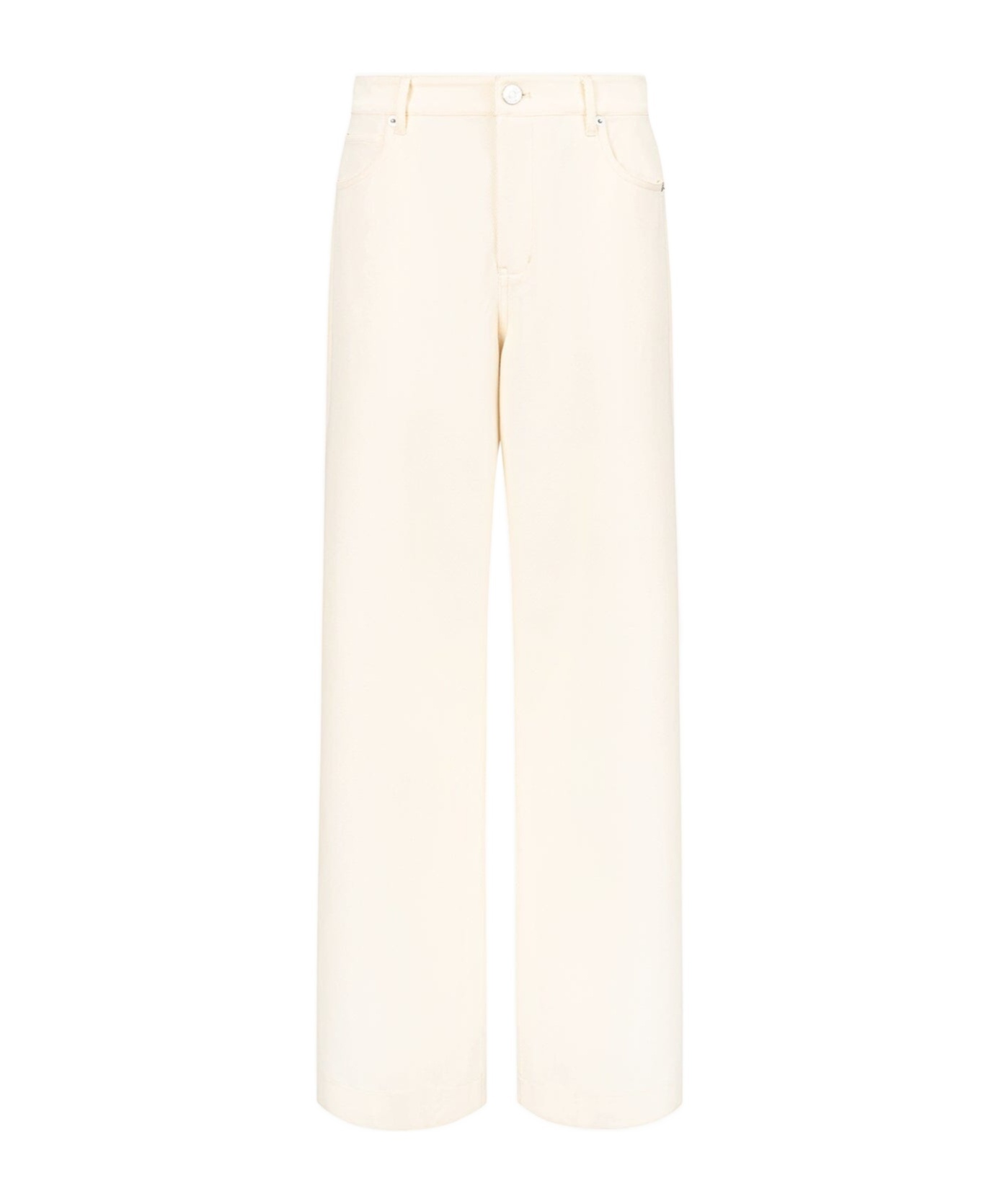 Staud Belt-loop Casual Pants In White