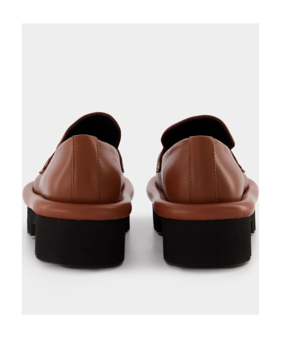 Jw Anderson Bumper Chunky Flats In Orange Leather In Brown