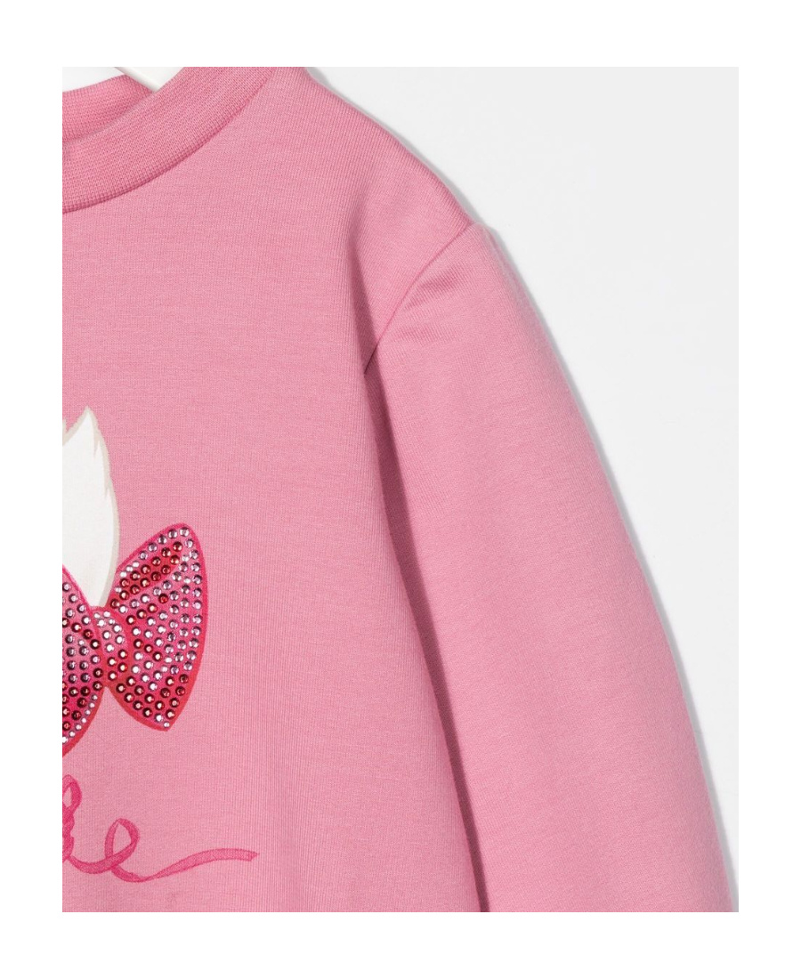 Monnalisa Marie Embellished-logo Sweatshirt In Pink