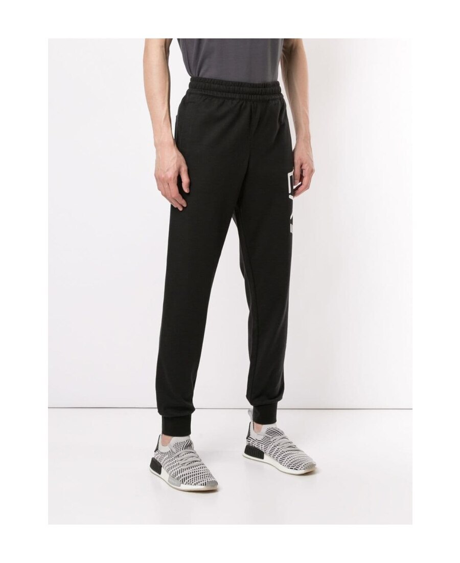 Ea7 Logo Series Cotton Joggers In Black