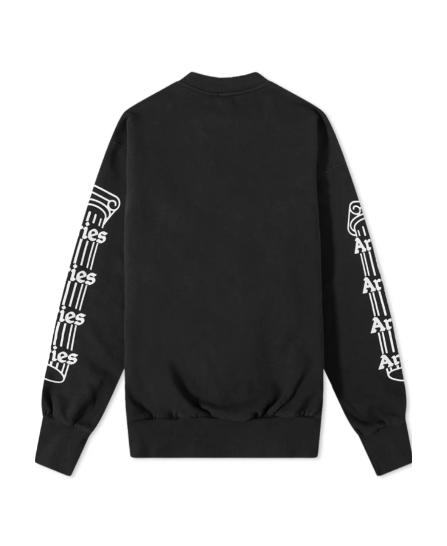 Aries Logo Printed Crewneck Sweatshirt In Black