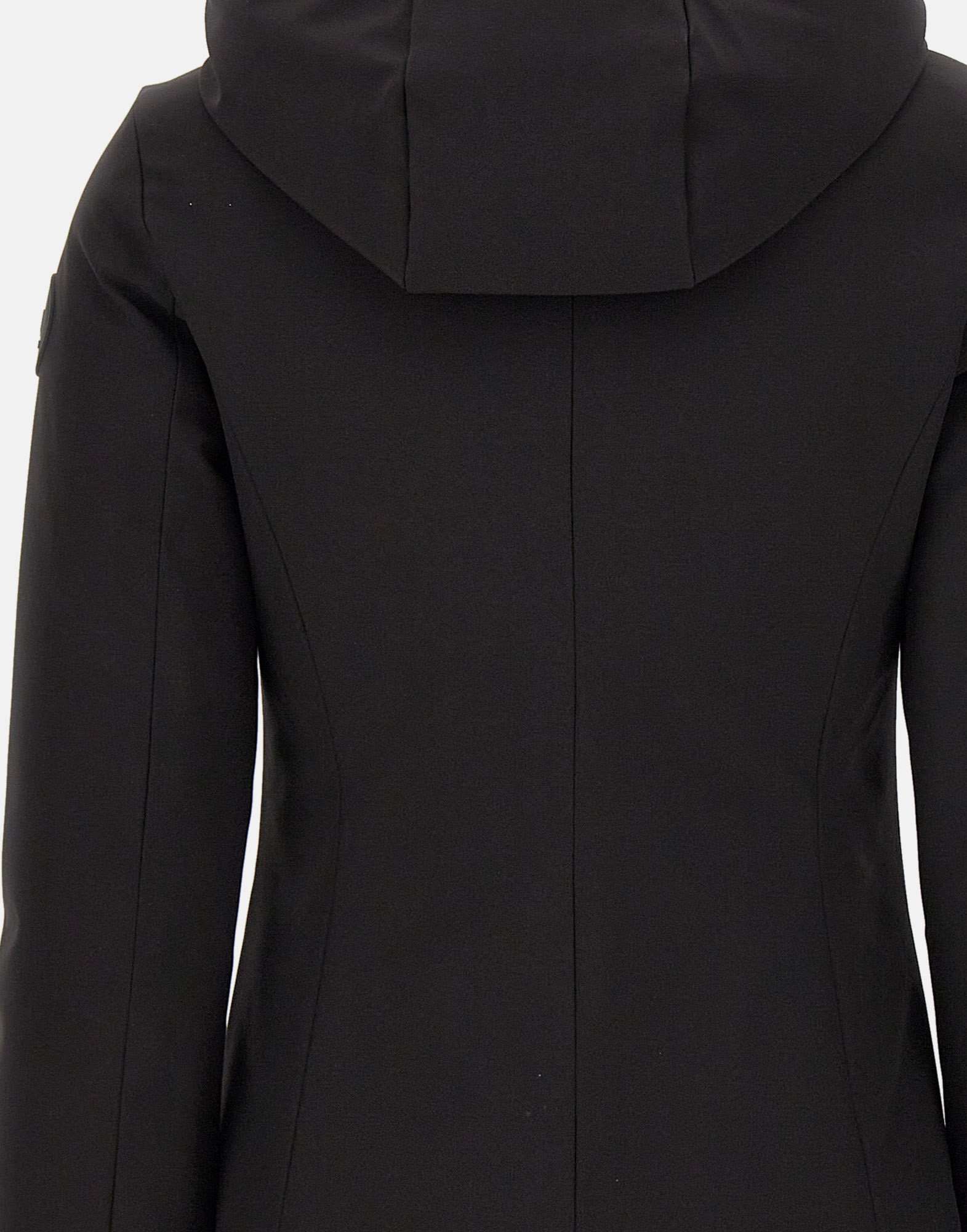 Woolrich Padded Hooded Raincoat In Black