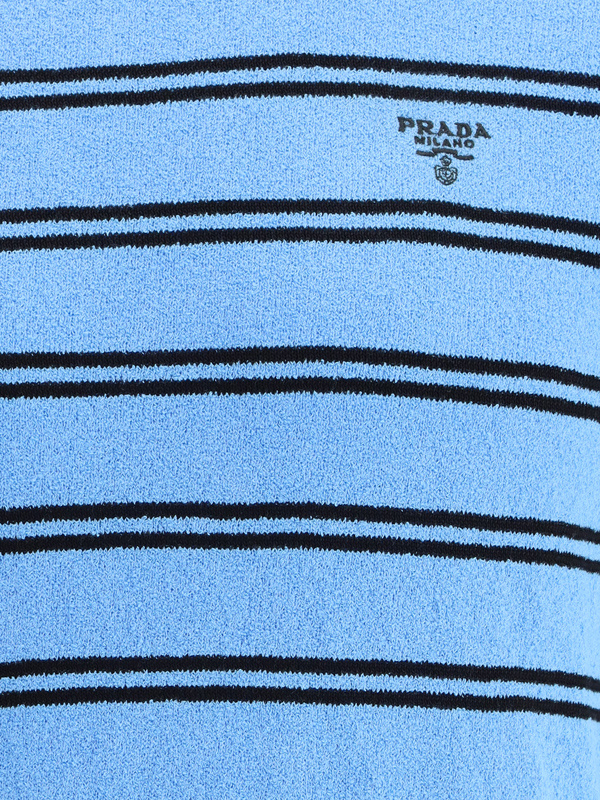 Prada T-shirt Aus Baumwolle Und Seide In Blue