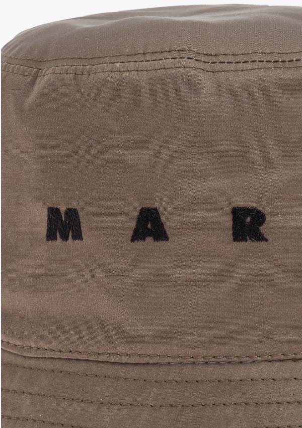Marni Logo-embroidered Bucket Hat In Brown