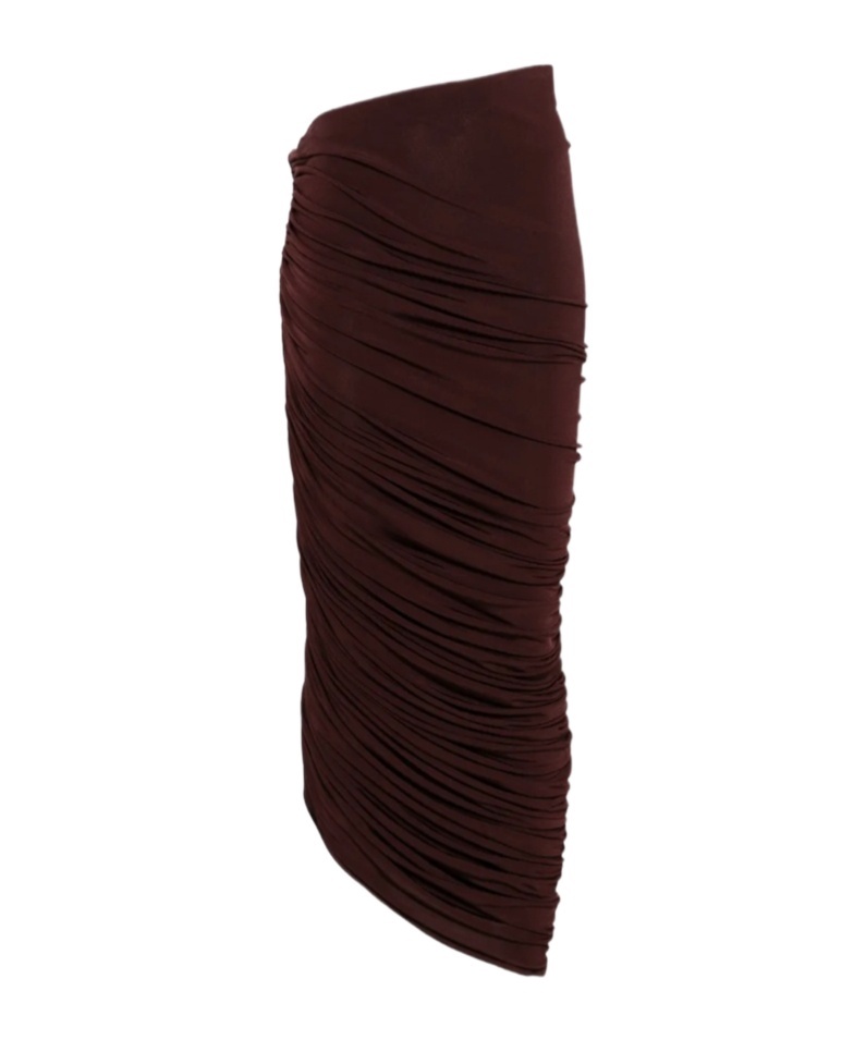 Magda Butrym Asymmetric Maxi Skirt In Brown