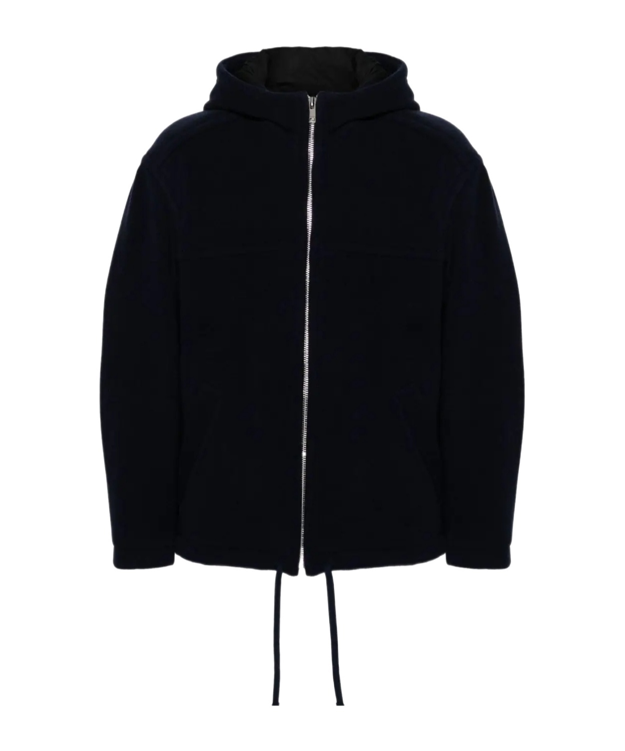 Isabel Marant Hooded Wool Blend Jacket With Drawstring Waistband In Black